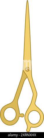 Professional gold hairdressing scissors or shears used by hairdressers in salon hair cuts vector Stock Vector