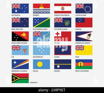Australian all country flag vector Stock Vector