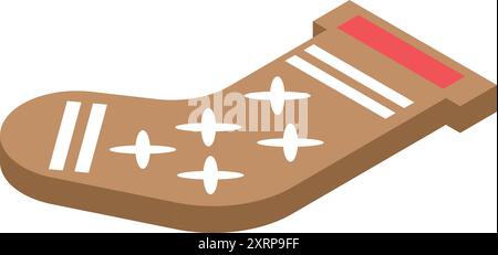 Isometric christmas stocking cookie waiting to be eaten Stock Vector