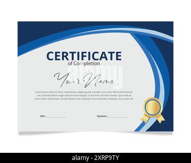 certificate of completion design template Stock Vector