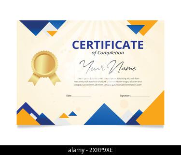 Colorful certificate design template stock vector Stock Vector