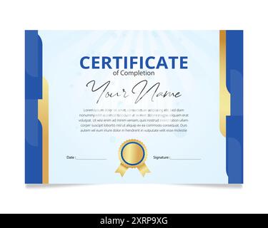 certificate of completion design template Stock Vector