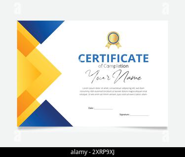 Colorful certificate design template stock vector Stock Vector