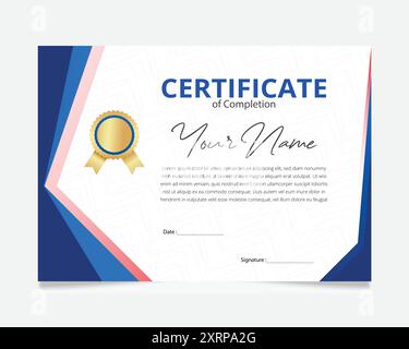 Creative certificate or diploma vector template Stock Vector