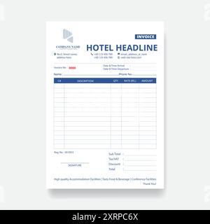 Simple invoice design template Stock Vector