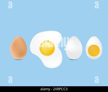 Eggs on a blue background vector Stock Vector