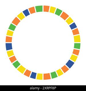 Multicolored Square Shape Circle Frame Stock Vector