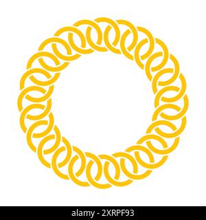 Abstract Golden Round Chain Frame Border Stock Vector