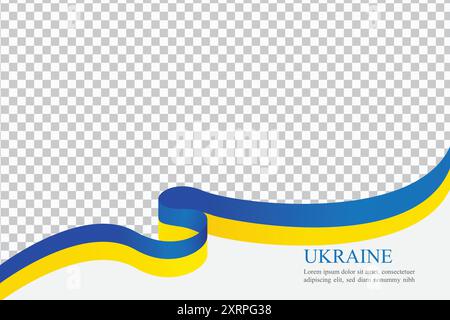 Ukraine flag ribbon vector background Stock Vector