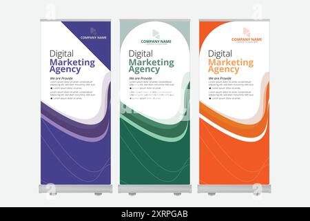 Modern Rollup Banner vector template Stock Vector