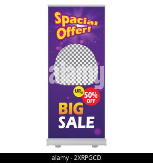 Roll up banner design template. offer banner template Stock Vector