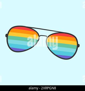 Rainbow Glasses Icon Stock Vector