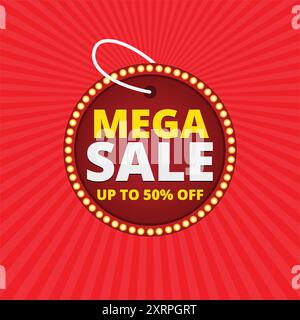 Mega Sale offer label stock vector Stock Vector