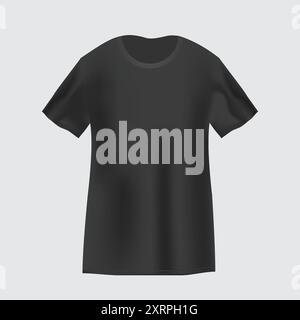 black t shirt mockup vector Stock Vector