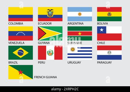 South America country flag vector Stock Vector