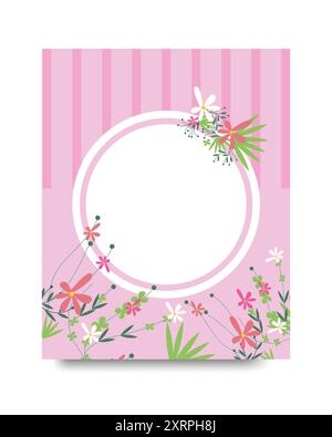 Frame of card with flowers vector Stock Vector