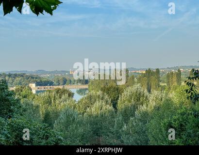 Via del Garda, Salionze. 12th August 2024. Heatwave conditions in Northern Italy at the same time as the current heatwave in the UK. Temperatures in Northern Italy had already reached 28C by 8am in the village of Salzione near Lake Garda. Credit: james jagger/Alamy Live News Stock Photo