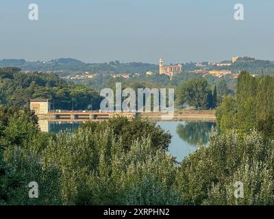 Via del Garda, Salionze. 12th August 2024. Heatwave conditions in Northern Italy at the same time as the current heatwave in the UK. Temperatures in Northern Italy had already reached 28C by 8am in the village of Salzione near Lake Garda. Credit: james jagger/Alamy Live News Stock Photo