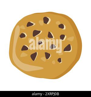 Hand Drawn Homemade Chocolate Chip Cookie Illustration Stock Vector