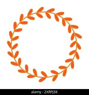 Decorative Abstract Leaves Wreath Empty Circle Frame Stock Vector