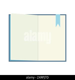 Open Hard Cover Book With Blue Bookmark Icon Stock Vector