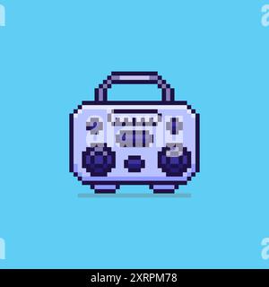 Vector Illustration of electronic radio with Pixel Art Design, perfect for game assets themed designs Stock Vector