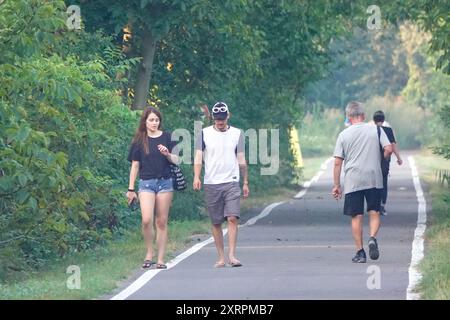 Via del Garda, Salionze. 12th August 2024. Heatwave conditions in Northern Italy at the same time as the current heatwave in the UK. Temperatures in Northern Italy had already reached 28C by 8am in the village of Salzione near Lake Garda. Credit: james jagger/Alamy Live News Stock Photo