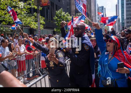 NYPD officers marching in the annual India Day Parade in New York City ...