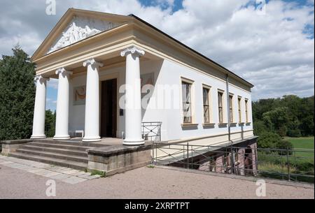 Main entrance of the Roman House in the Park at the Ilm in Weimar, Thuringia, Germany. UNESCO World Cultural Heritage Site Stock Photo