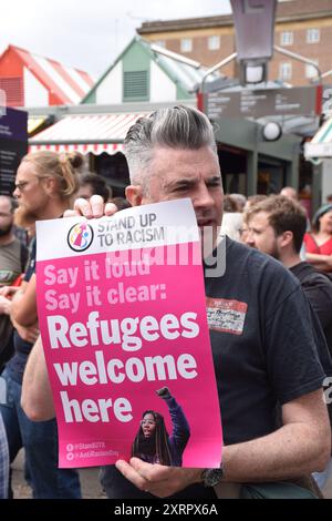 Anti-racist demo Norwich 10 August 2024 UK Stock Photo