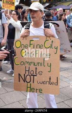 Anti-racist demo Norwich 10 August 2024 UK Stock Photo