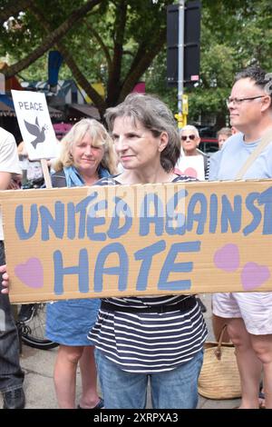 Anti-racist demo Norwich 10 August 2024 UK Stock Photo