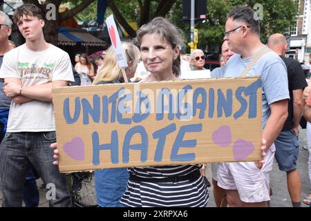 Anti-racist demo Norwich 10 August 2024 UK Stock Photo