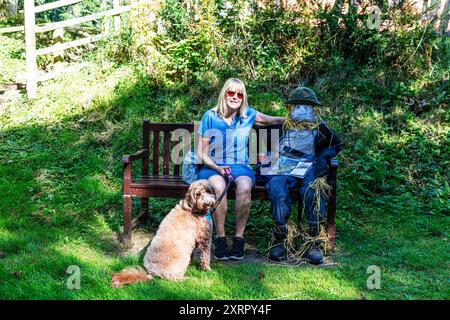 Legbourne scarecrows, Legbourne, Lincolnshire, UK, England, scarecrows, scarecrow, scarecrow trail, Legbourne scarecrow trail, village, UK village, Stock Photo