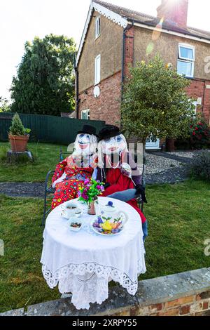 Legbourne scarecrows, Legbourne, Lincolnshire, UK, England, scarecrows, scarecrow, scarecrow trail, Legbourne scarecrow trail, village, UK village, Stock Photo