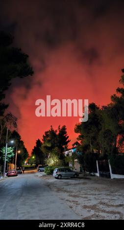 Athens, Greece. 11th Aug, 2024. A forest fire started from Varnavas in ...