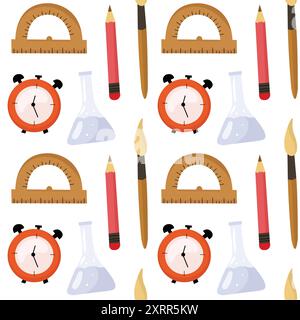 Back to school concept seamless pattern for kids print textile or typography. Stock Vector