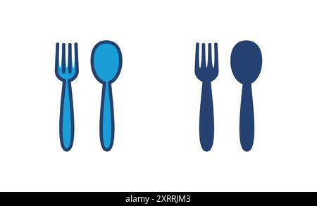 spoon and fork icon vector. spoon, fork and knife icon vector. restaurant icon Stock Vector