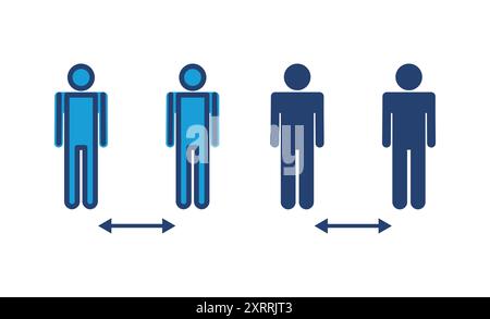 Social distance icon vector. social distancing icon. self quarantine sign Stock Vector