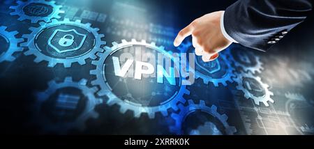VPN network security internet privacy encryption concept. Protect data information Stock Photo