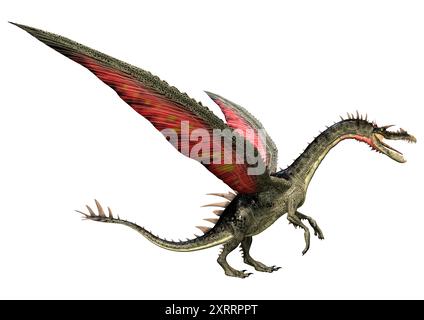 3D rendering of a fantasy dragon isolated on white background Stock ...