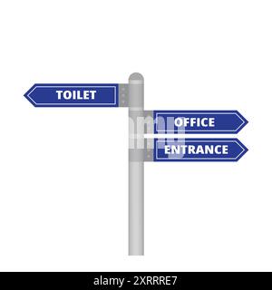 Road direction sign board  vector Stock Vector