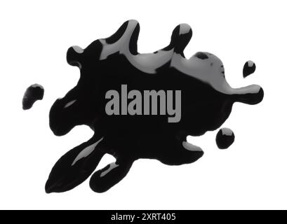 Blot of black printer ink isolated on white Stock Photo