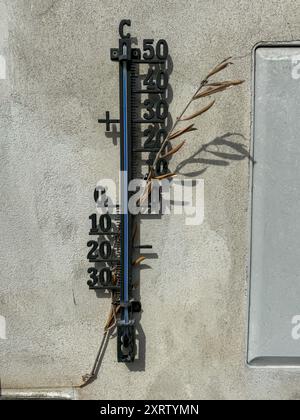 Via del Garda, Salionze. 12th August 2024. Heatwave conditions in Northern Italy at the same time as the current heatwave in the UK. Temperatures in Northern Italy reached 46C by late afternoon in the village of Salzione near Lake Garda. Credit: james jagger/Alamy Live News Stock Photo