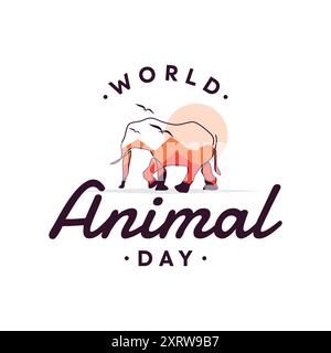 Graphic of World Animal Day celebration background design template. Vector illustration Stock Vector