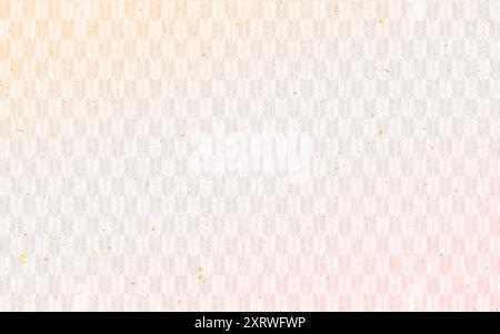 Seamless Japanese pattern with gold foil on washi paper.yagasuri Stock Vector
