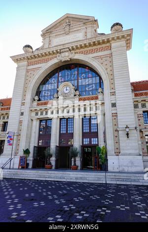 La Gare du Sud, former 19th century railway station, now a food court in the Libération quarter of Nice, France. Stock Photo