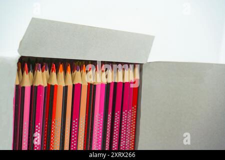 Colored Pencils Isolated Children Color pens for Art Stock Photo