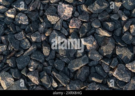 Stone path, view of the cobblestones from above. Background stones Stock Photo