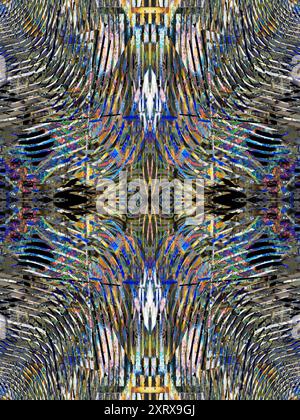 My home village of Radley is fortunate to have a main line railway station, linking it to London, Oxford and the Midlands. This image started as abstract patterns created by reflections and shadows of a circular bench just outside the station.  But then I got adventurous and turned it into something more colourful and abstract, using a combination of Photoshop techniques including image folding, rotation, multi-layer blending, transformations and gradient mapping. I hope you like it! Stock Photo